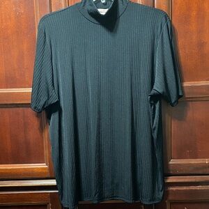 Susan Lawrence Woman vintage Black Ribbed stretchy plus size 3X top